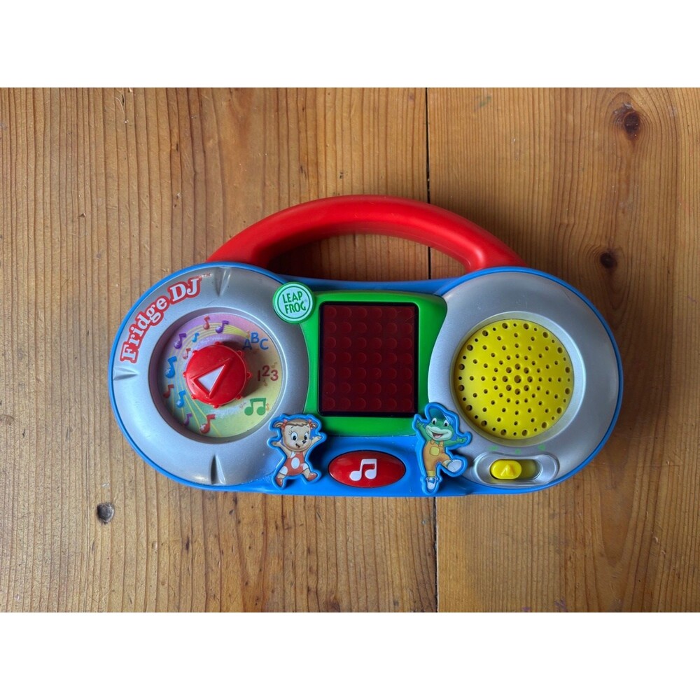 Vintage RARE LeapFrog Fridge DJ Radio Lights & Sounds Magnetic Back WORKS GREAT